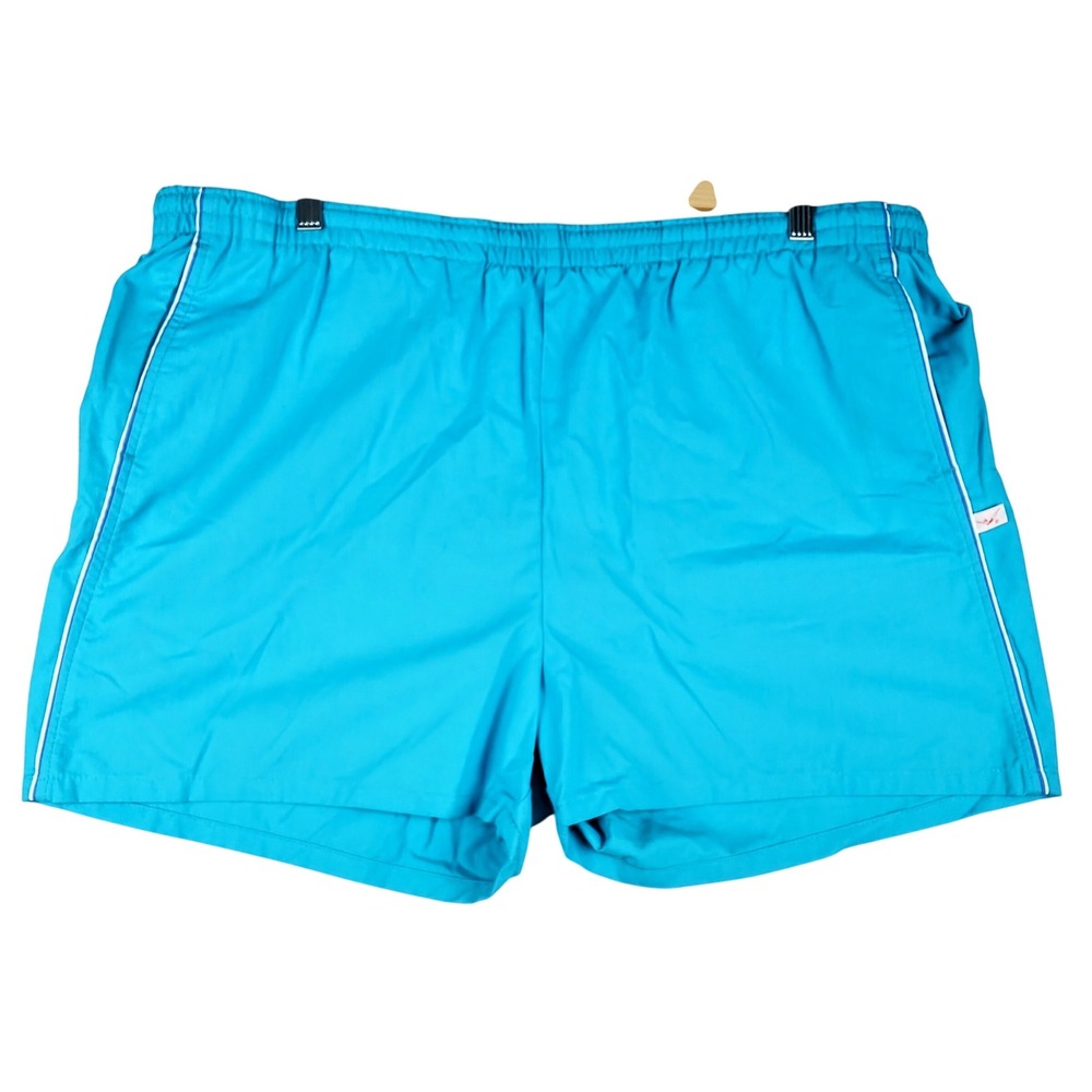 Vintage Jantzen Swim Trunks Shorts Elastic Waist‎ Blue White Trim Big 2X USA